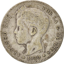 Spain, Alfonso XIII, Peseta, 1900, Madrid, VF(20-25), Silver, KM:706