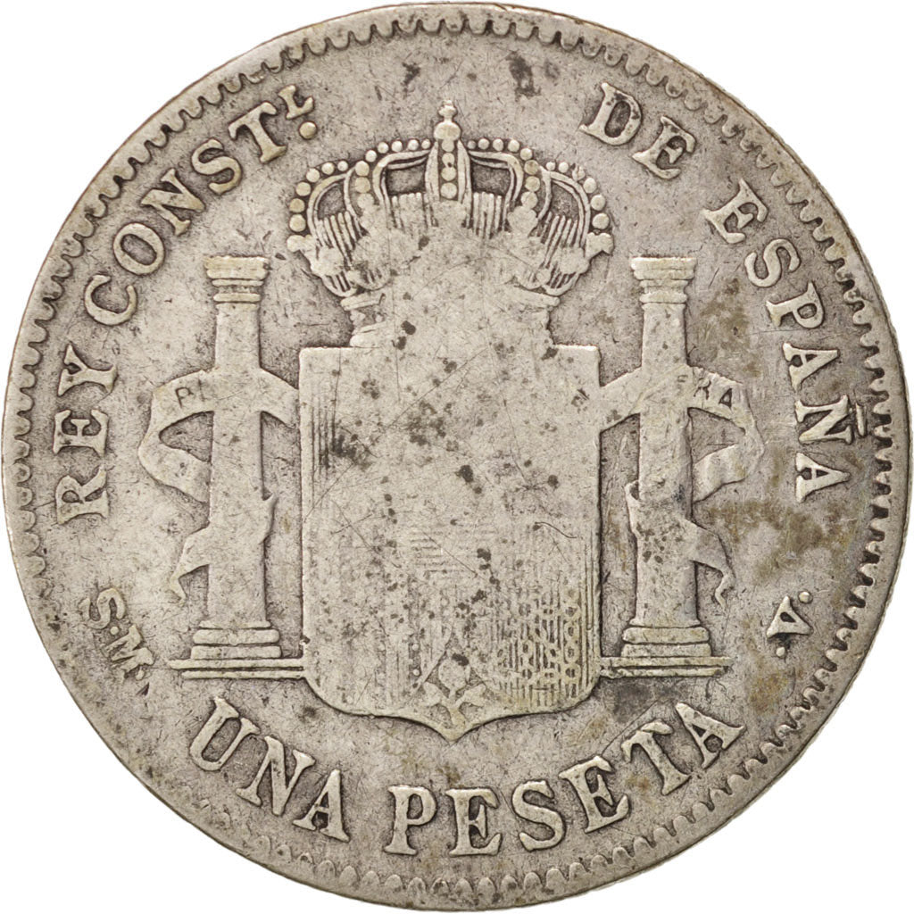 Spain, Alfonso XIII, Peseta, 1900, Madrid, VF(20-25), Silver, KM:706