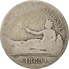 Espagne, Provisional Government, Peseta, 1869, Madrid, B, Argent, KM:652