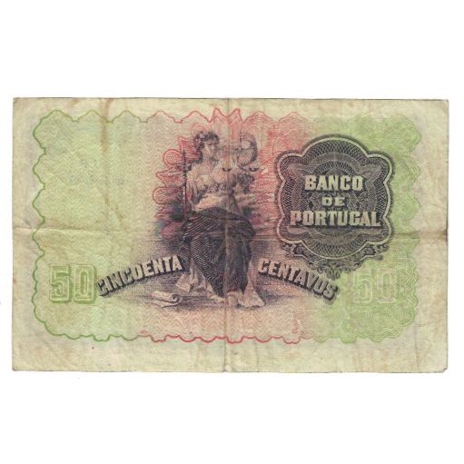 Banconote, Portogallo, 50 Centavos, 1918, 1918-06-05, KM:112a, MB