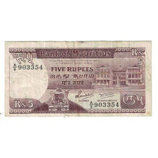 Banknote, Mauritius, 5 Rupees, Undated (1985), KM:34, VF(20-25)