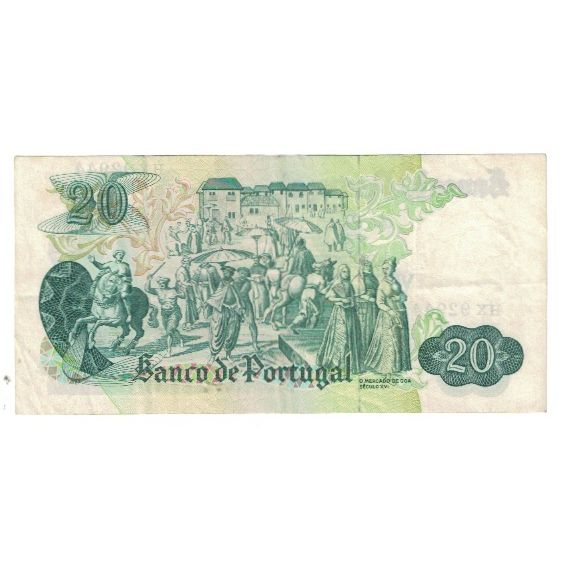 Billet, Portugal, 20 Escudos, 1971, 1971-07-27, KM:173, TTB