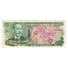 Billete, 5 Colones, 1976, Costa Rica, 1976-05-04, KM:236d, MBC