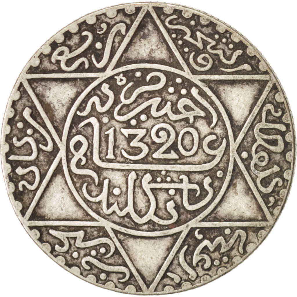 Morocco, 'Abd al-Aziz, 1/4 Rial, 2-1/2 Dirhams, 1902, London, EF(40-45), KM20.2