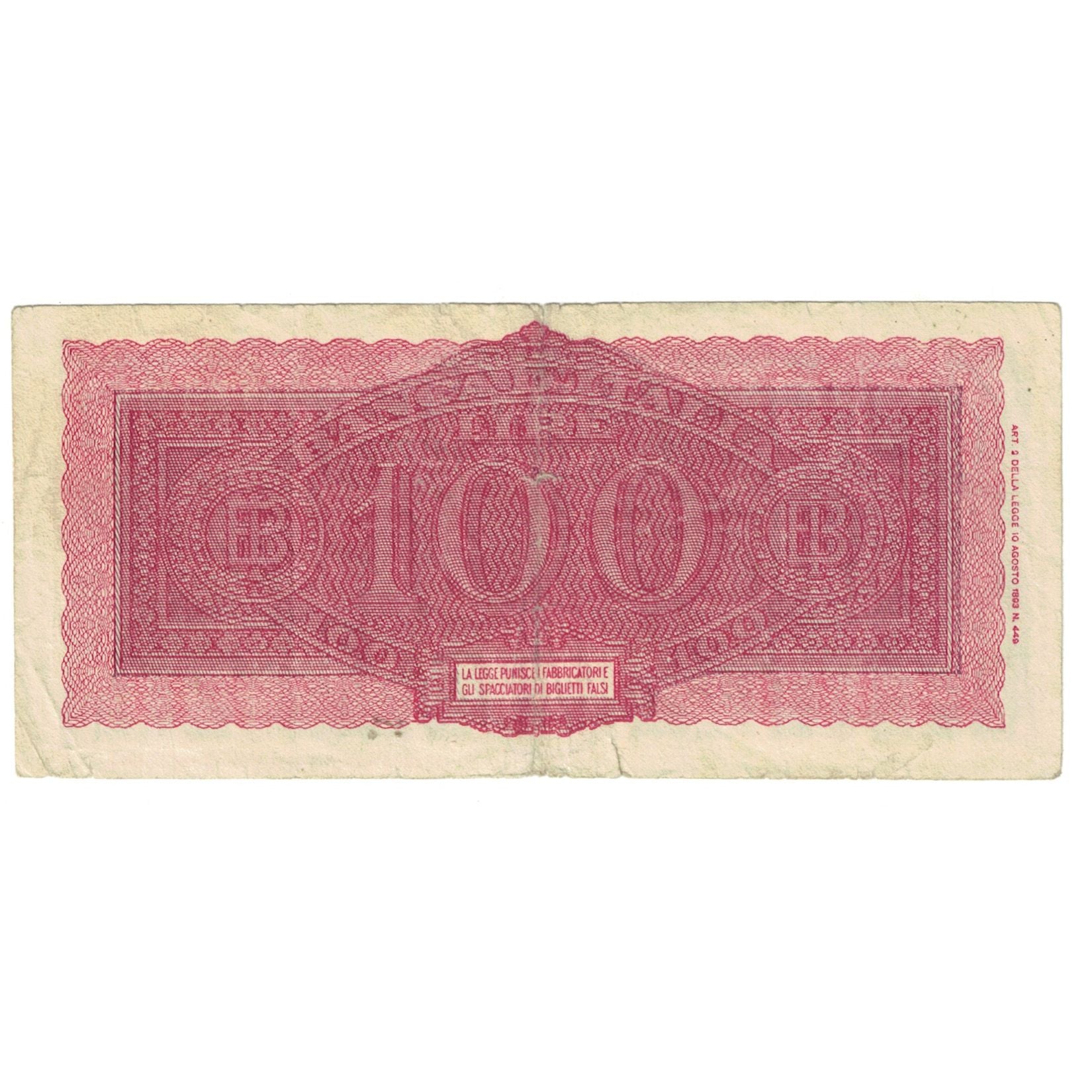 Banknote, Italy, 100 Lire, 1943, 1943-10-07, KM:75a, EF(40-45)