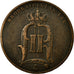 Moneda, Suecia, Oscar II, 5 Öre, 1883, BC+, Bronce, KM:736