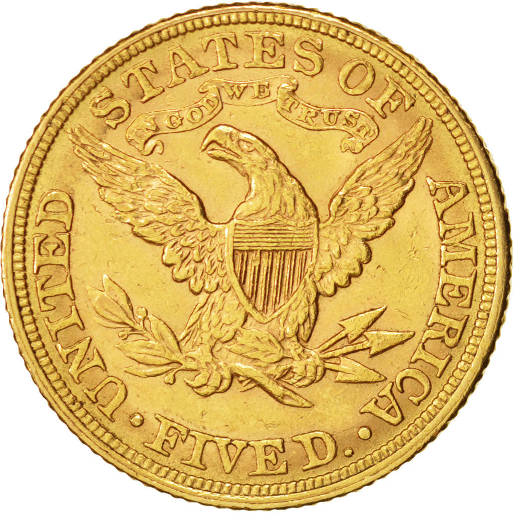 United States, Coronet Head, $5, 1881, U.S. Mint, Philadelphia, AU(50-53),KM 101