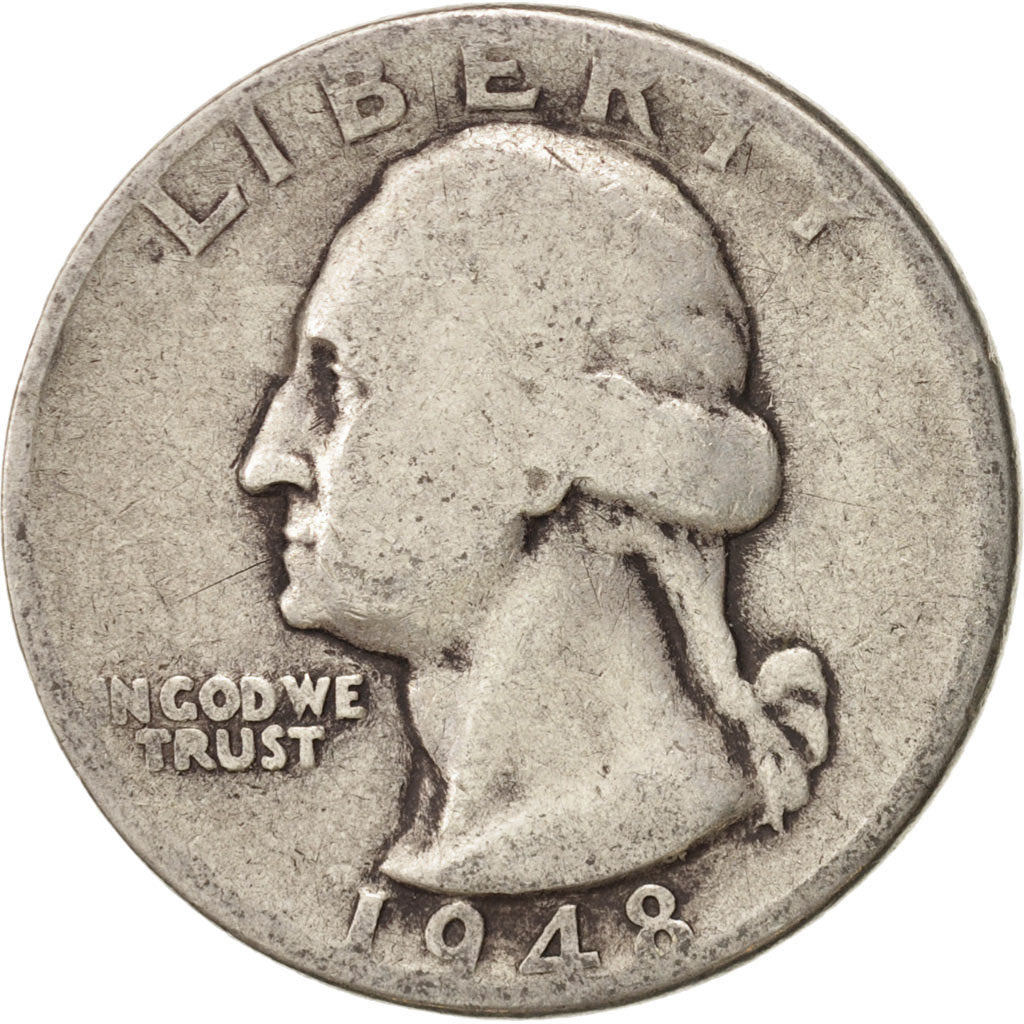 United States, Washington Quarter, 1948, U.S. Mint, Denver, VF(20-25), KM 164