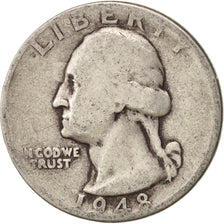 United States, Washington Quarter, 1948, U.S. Mint, Denver, VF(20-25), KM 164