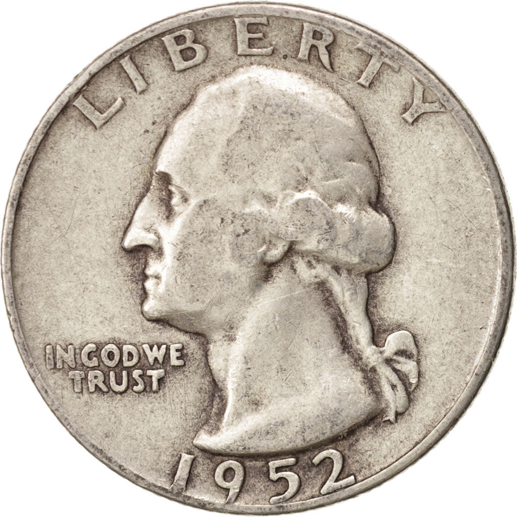United States, Washington Quarter, 1952,U.S. Mint,San Francisco, EF(40-45),KM164