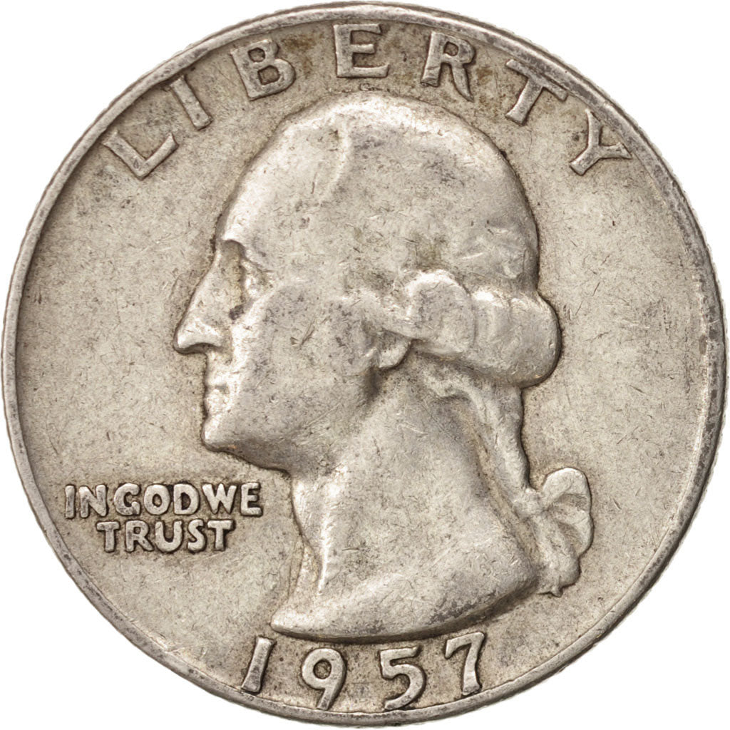 United States, Washington Quarter, 1957, U.S. Mint, Denver, EF(40-45), KM 164