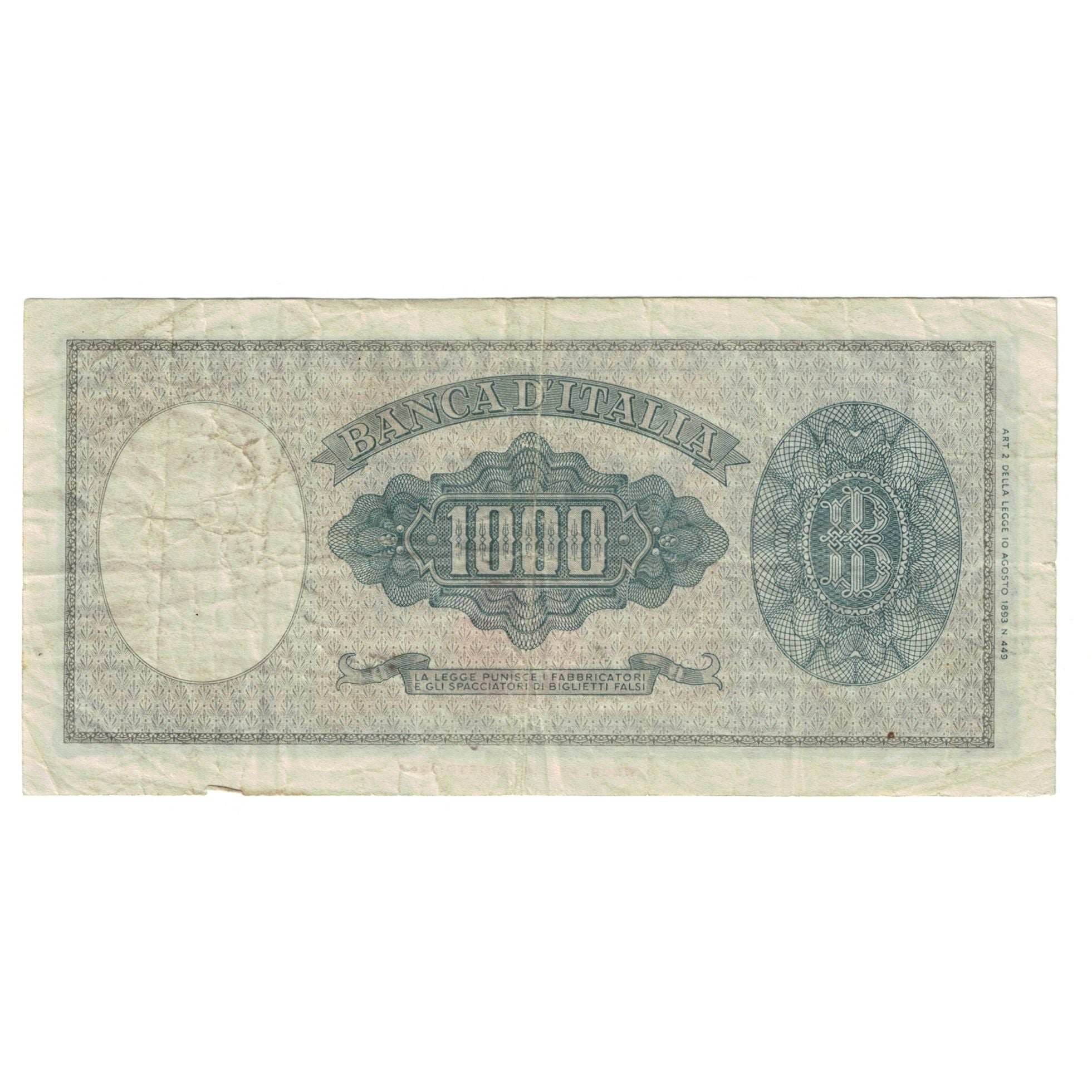 Geldschein, Italien, 1000 Lire, 1947, 1947-08-14, KM:88a, SS
