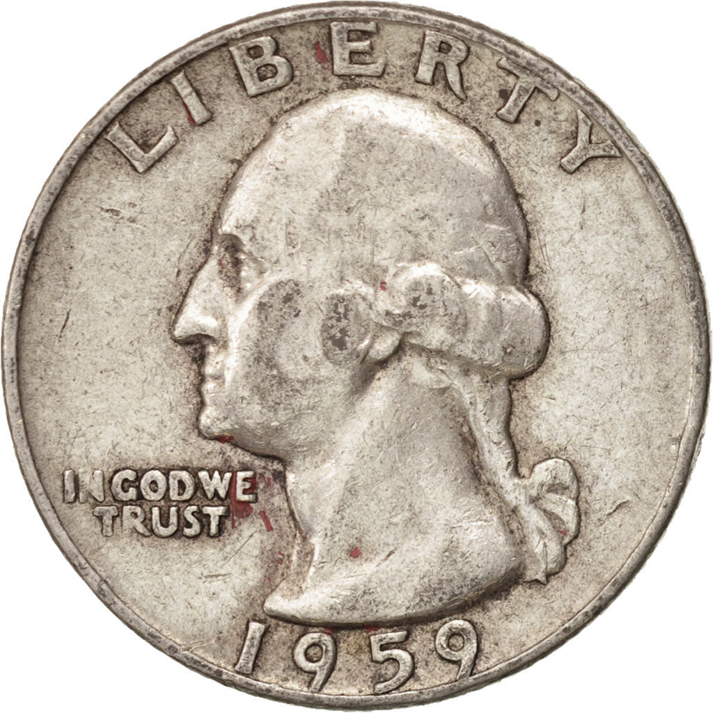 United States, Washington Quarter, 1959, U.S. Mint, Denver, EF(40-45), KM 164