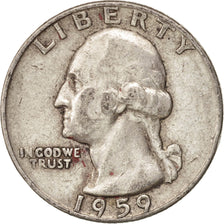 United States, Washington Quarter, 1959, U.S. Mint, Denver, EF(40-45), KM 164