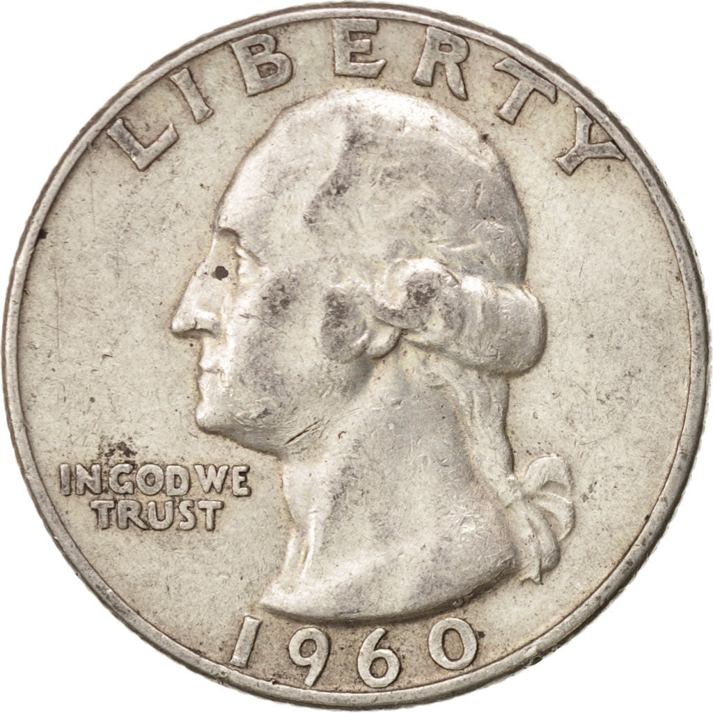 United States, Washington Quarter, 1960, U.S. Mint, Denver, EF(40-45), KM 164
