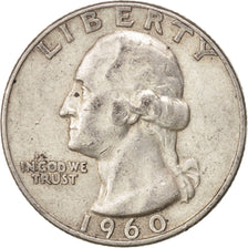 United States, Washington Quarter, 1960, U.S. Mint, Denver, EF(40-45), KM 164