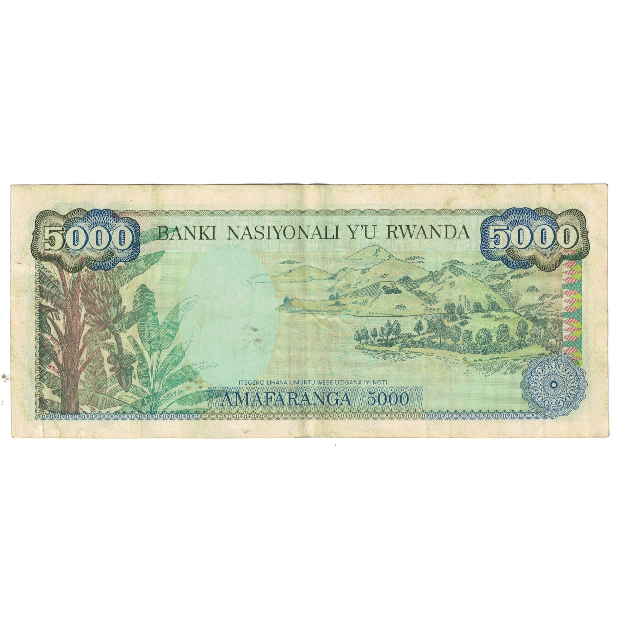 Banknote, Rwanda, 5000 Francs, 1988, 1988-01-01, KM:22, EF(40-45)