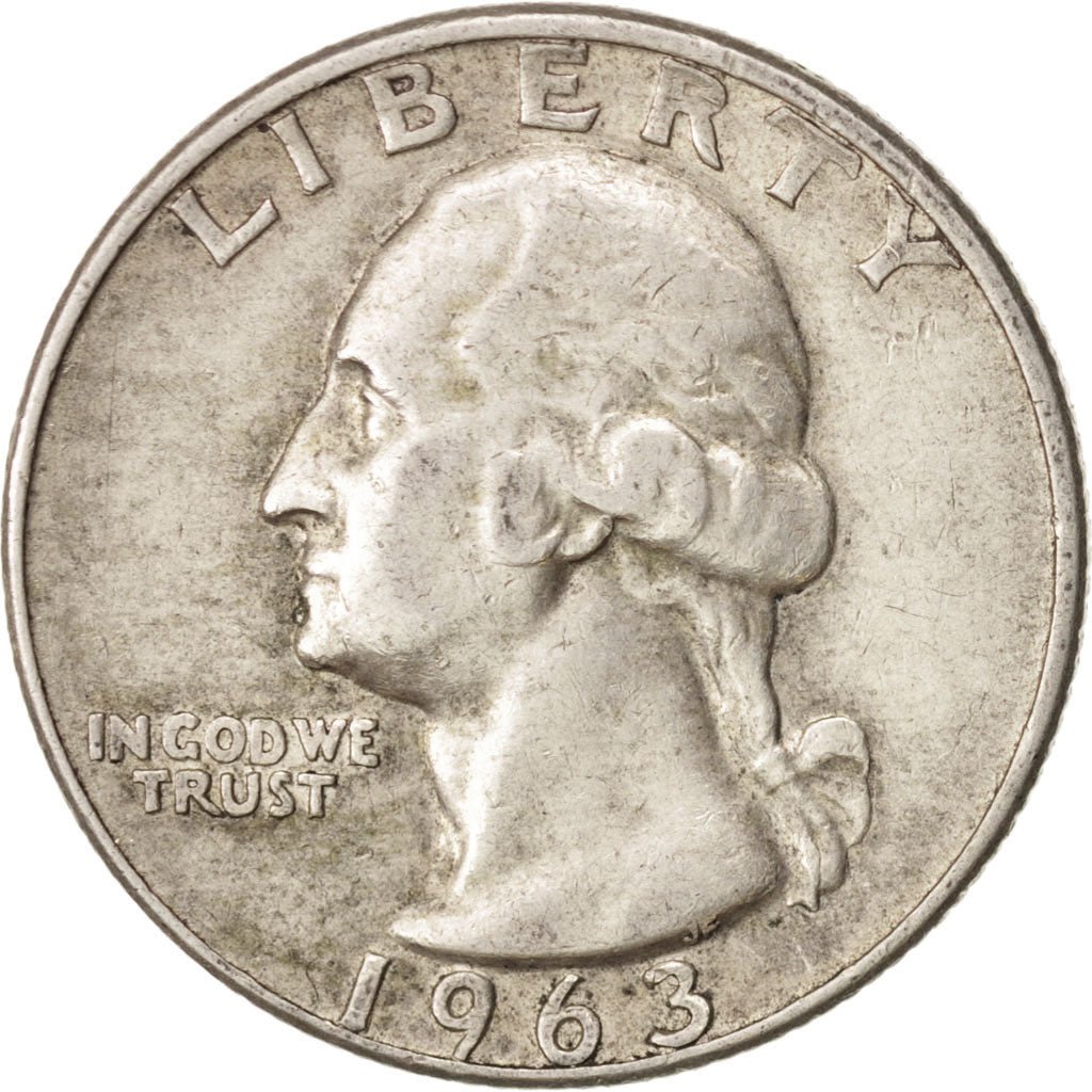 United States, Washington Quarter, 1963, U.S. Mint, Denver, EF(40-45), KM 164