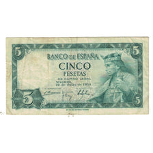 Banknote, Spain, 5 Pesetas, 1954, 1954-07-22, KM:146a, EF(40-45)
