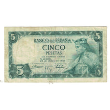 Banknot, Hiszpania, 5 Pesetas, 1954, 1954-07-22, KM:146a, EF(40-45)