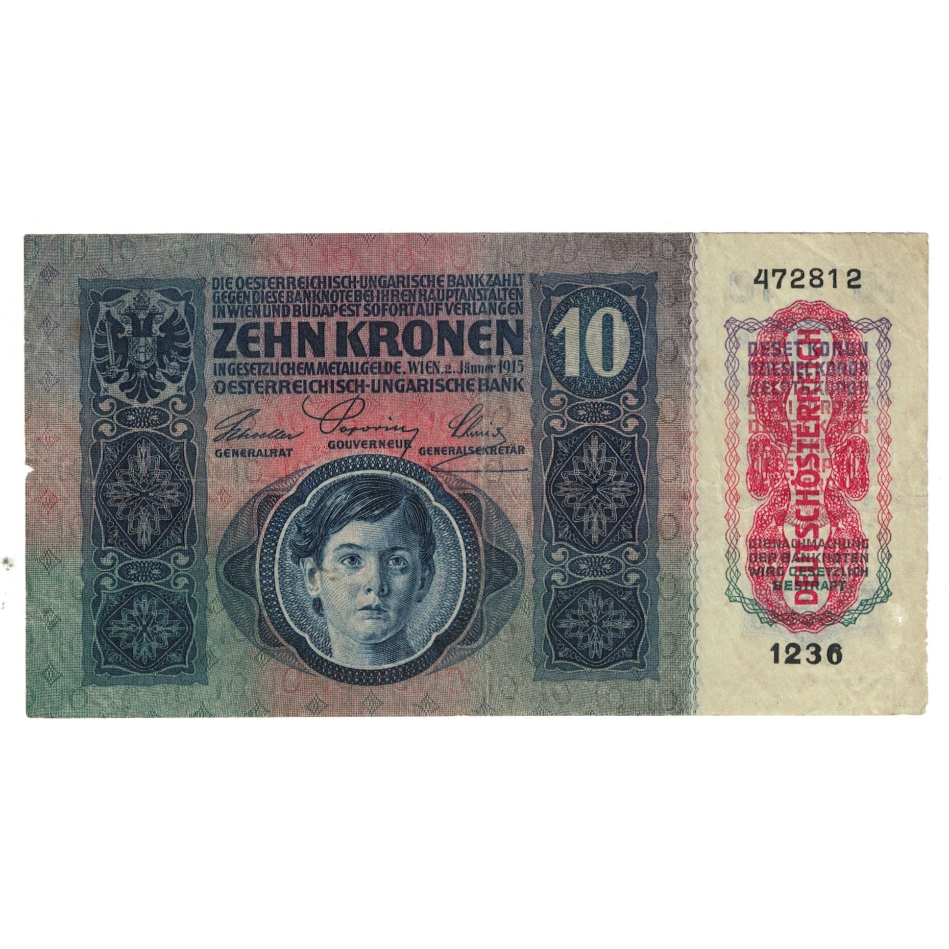 Banknote, Austria, 10 Kronen, 1915, 1915-01-02, KM:51a, EF(40-45)