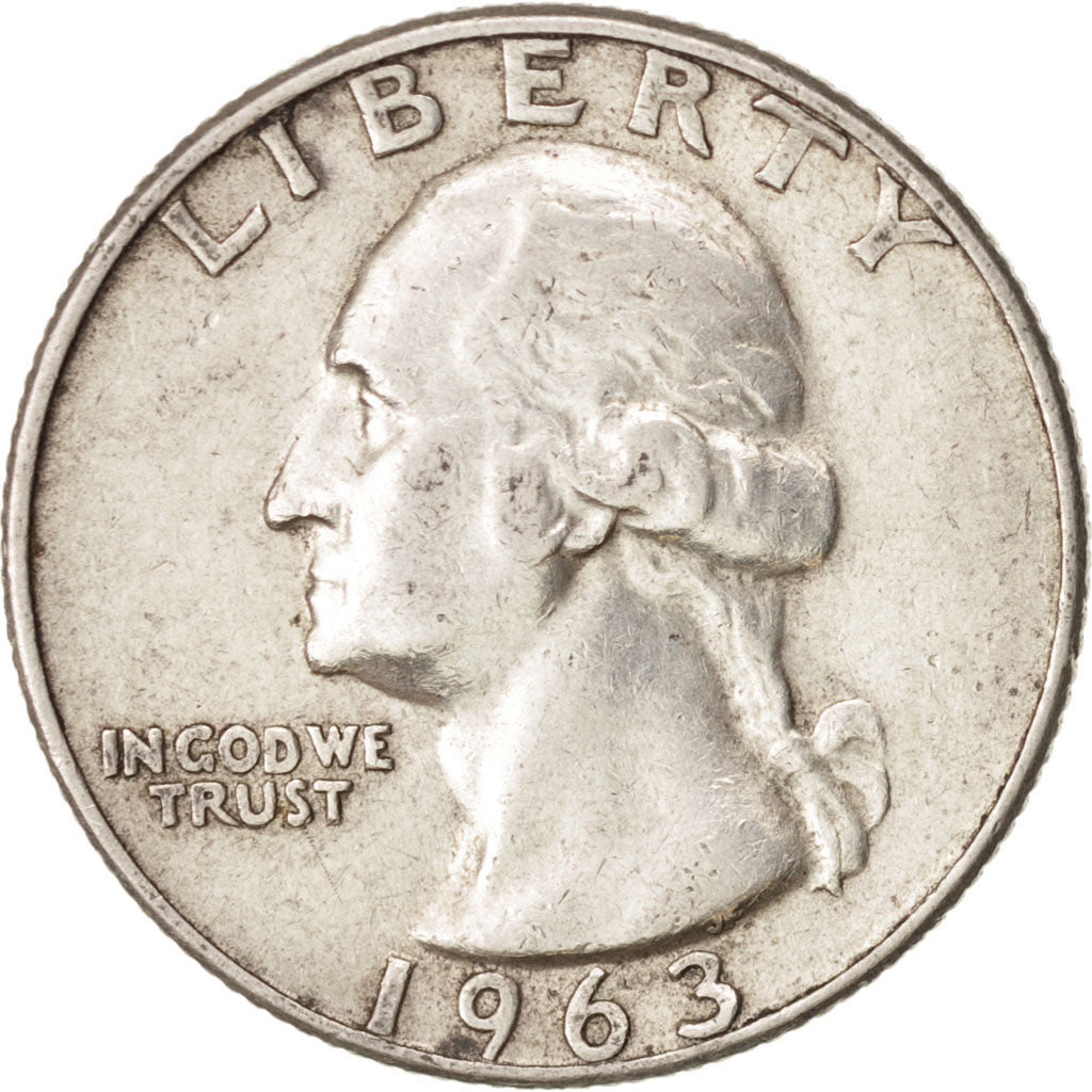 United States, Washington Quarter, 1963, U.S. Mint, Denver, EF(40-45), KM 164
