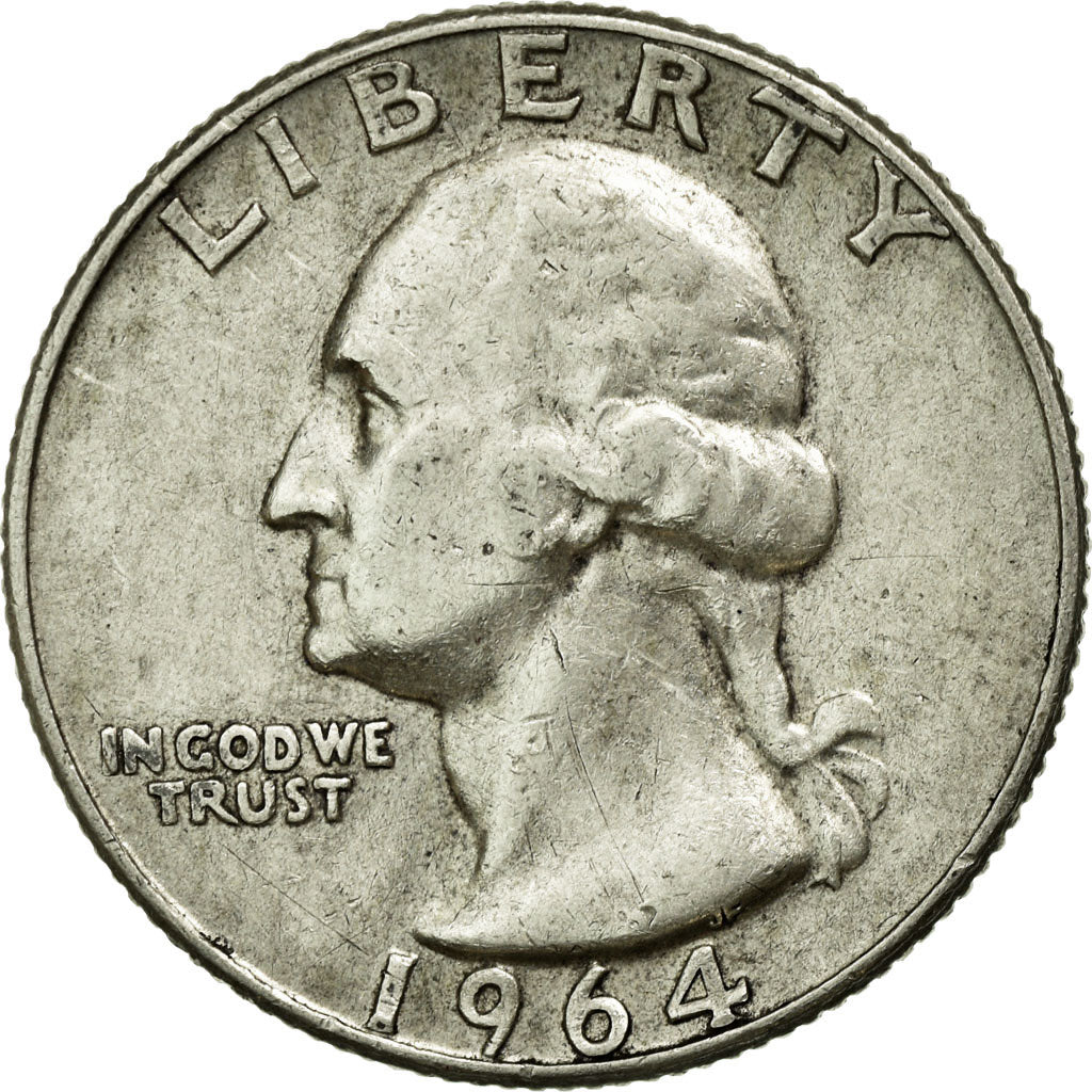 Coin, United States, Washington Quarter, Quarter, 1964, U.S. Mint, Denver