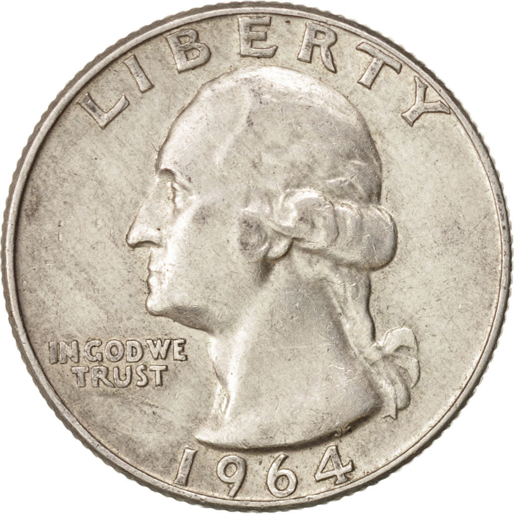 United States, Washington Quarter, 1964, U.S. Mint, Denver, EF(40-45),KM164