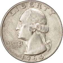 United States, Washington Quarter, 1964, U.S. Mint, Denver, EF(40-45),KM164