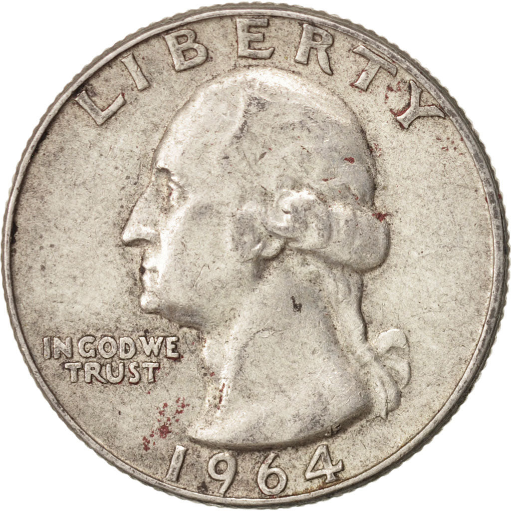 United States, Washington Quarter, 1964, U.S. Mint, Denver, EF(40-45),KM164