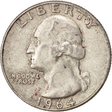 United States, Washington Quarter, 1964, U.S. Mint, Denver, EF(40-45),KM164