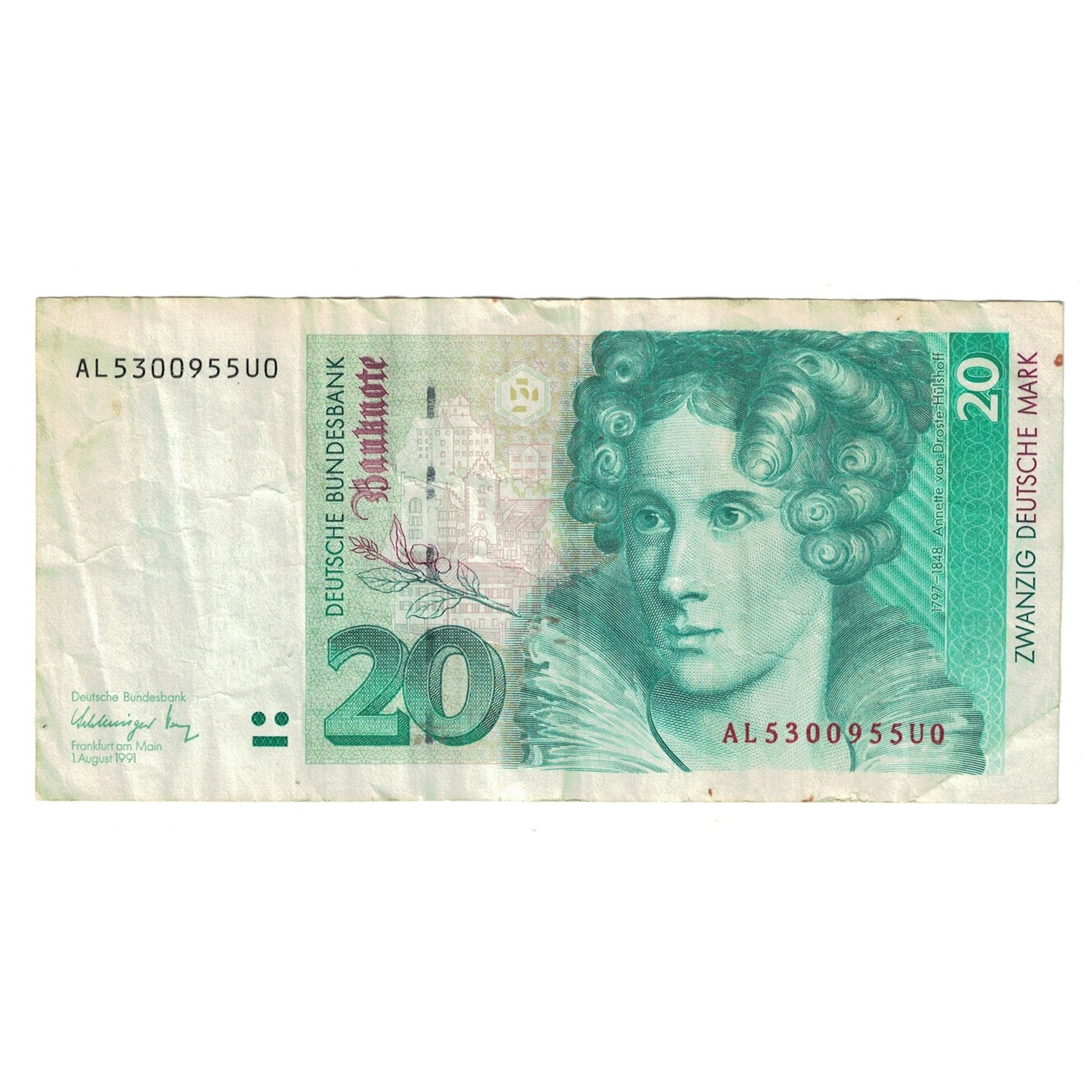 Billete, 20 Deutsche Mark, 1991, ALEMANIA - REPÚBLICA FEDERAL, 1991-08-01