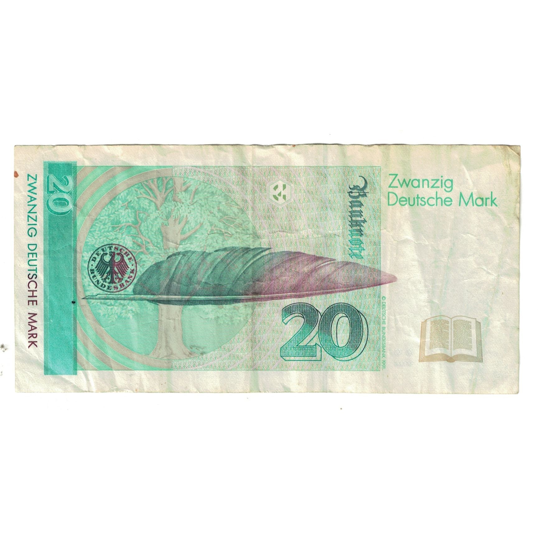 Billete, 20 Deutsche Mark, 1991, ALEMANIA - REPÚBLICA FEDERAL, 1991-08-01
