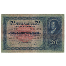 Banknote, Switzerland, 20 Franken, 1942, 1942-12-04, KM:39l, EF(40-45)