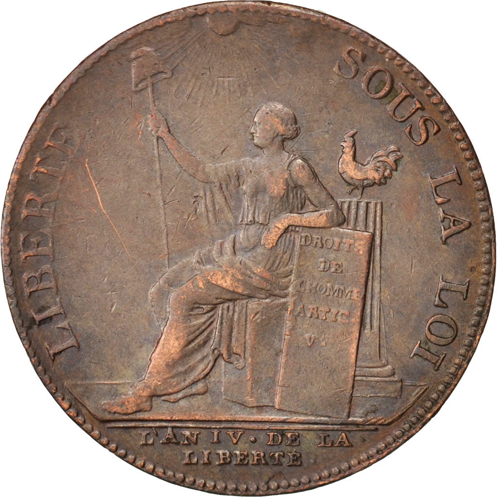 France, 2 Sols, 1792, EF(40-45), Bronze, KM:Tn25, Brandon:222