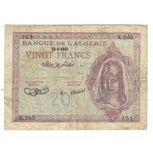 Banknote, Algeria, 20 Francs, 1944, 1944-11-29, KM:92b, VF(20-25)