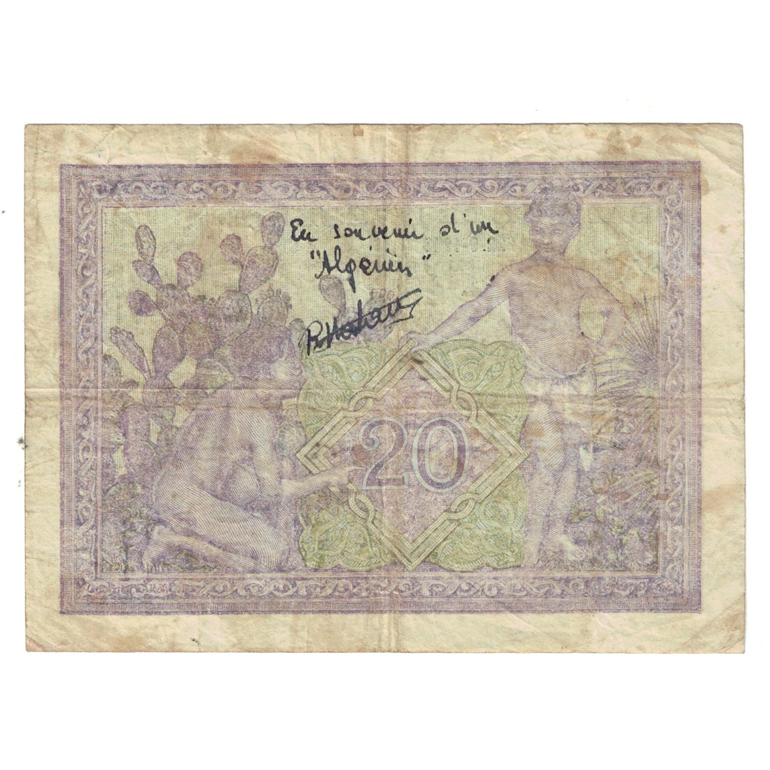 Banknote, Algeria, 20 Francs, 1944, 1944-11-29, KM:92b, VF(20-25)