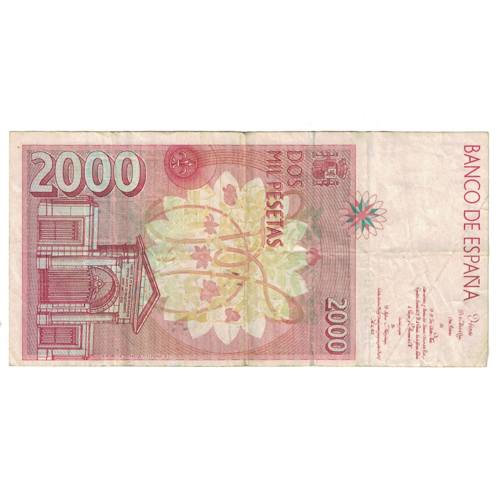 Billete, 2000 Pesetas, España, KM:164, MBC