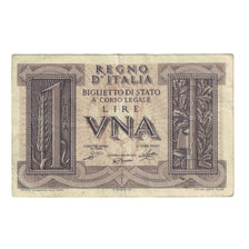 Banknote, Italy, 1 Lira, KM:26, EF(40-45)