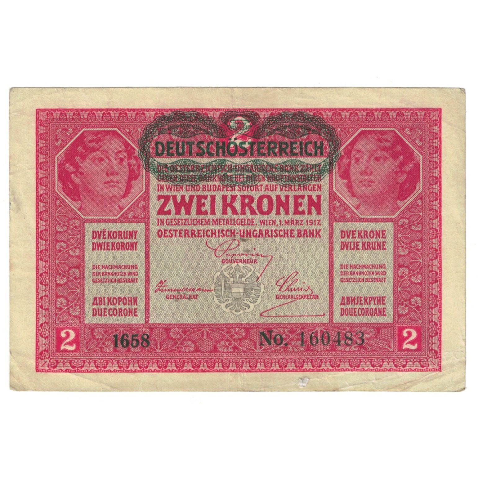 Banknote, Austria, 2 Kronen, 1917, 1917-03-01, KM:21, EF(40-45)