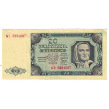 Geldschein, Polen, 20 Zlotych, 1948, 1948-07-01, KM:137, VZ