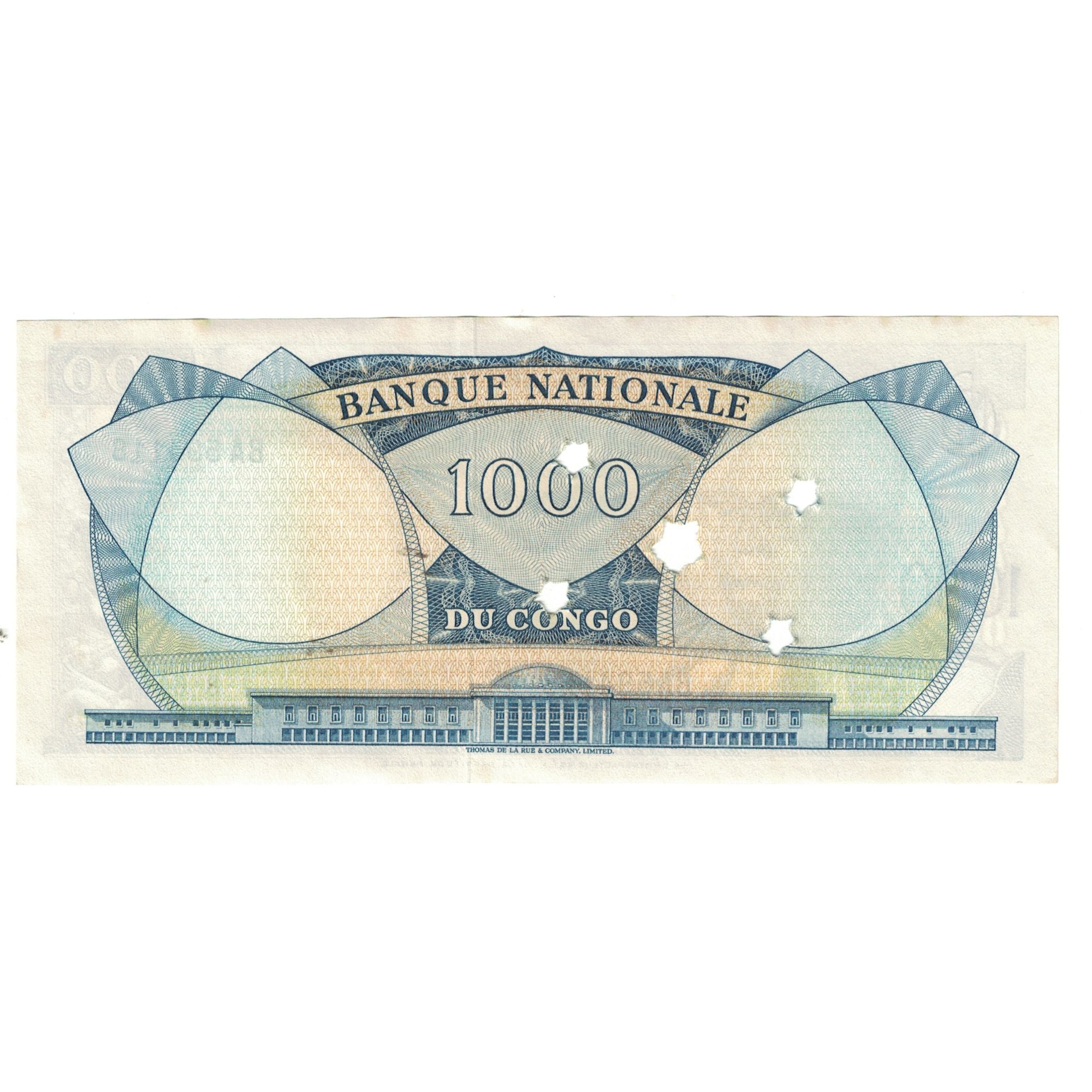 Billet, République démocratique du Congo, 1000 Francs, 1964, 1964-08-01