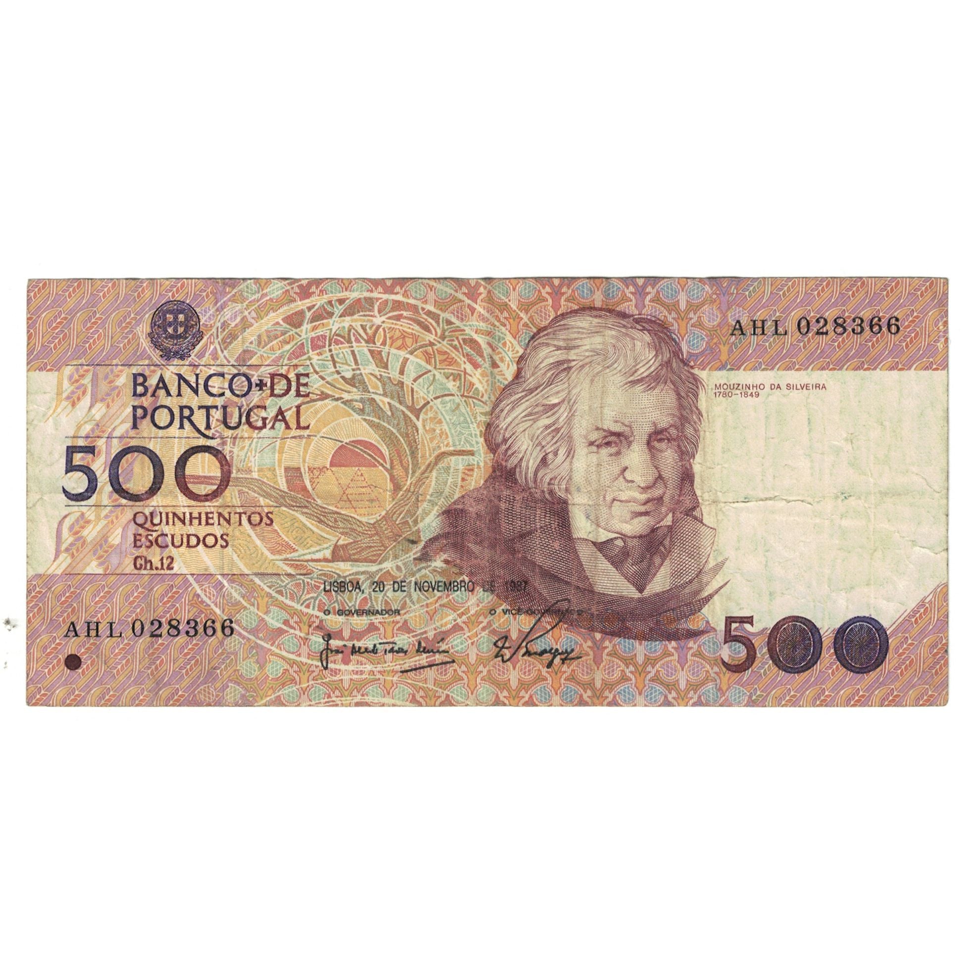 Billet, Portugal, 500 Escudos, 1987, 1987-11-20, KM:180a, TB