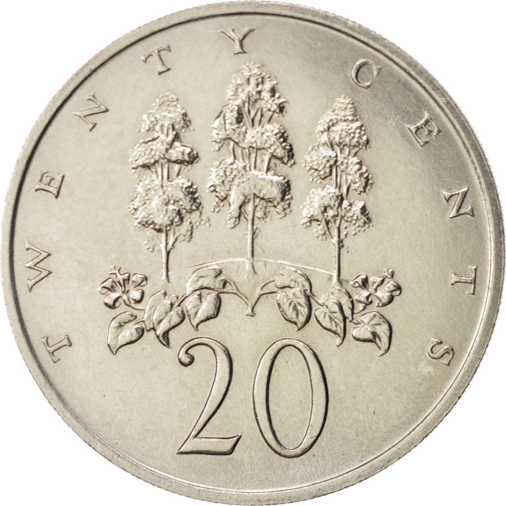 Coin, Jamaica, Elizabeth II, 20 Cents, 1969, Franklin Mint, MS(60-62)