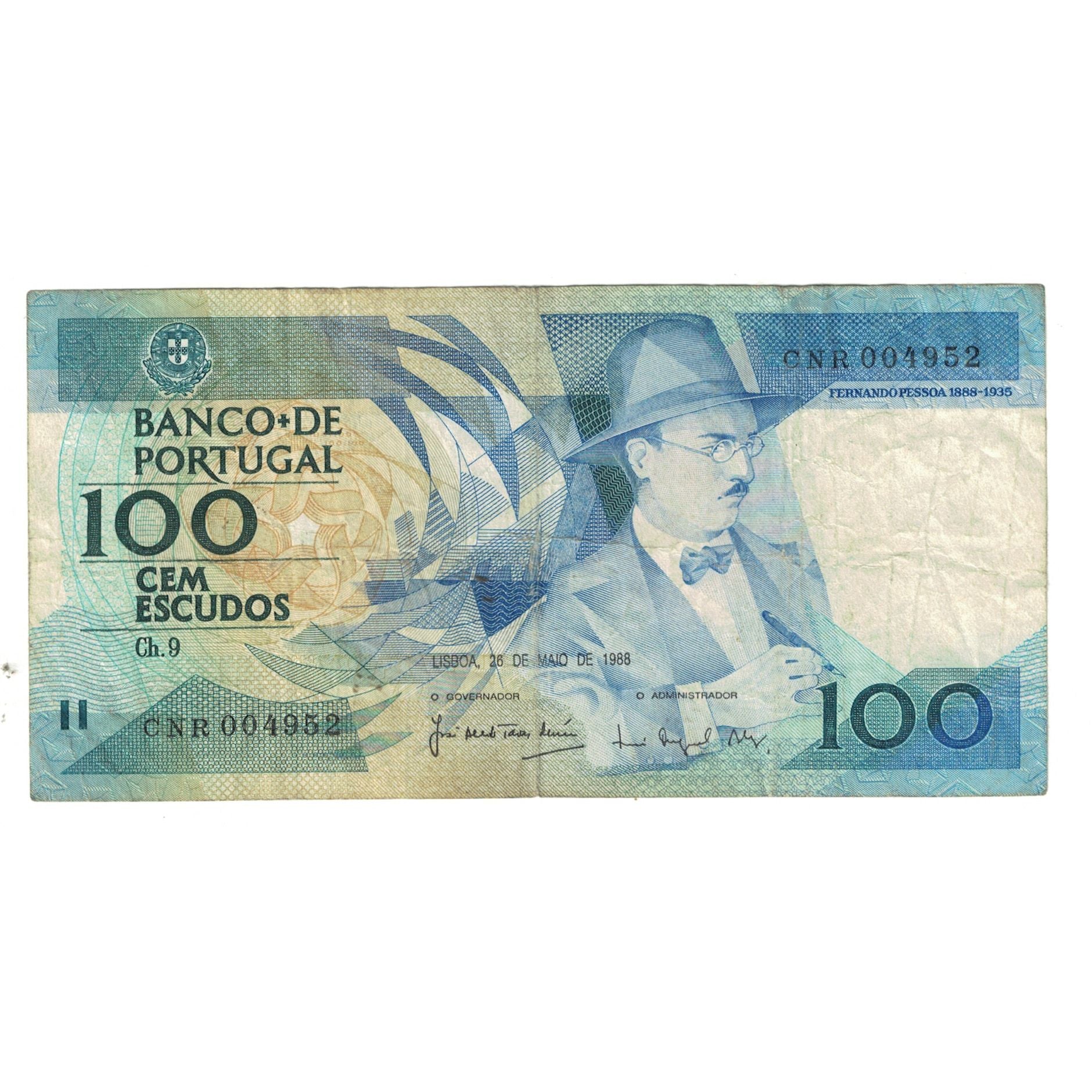 Banknote, Portugal, 100 Escudos, 1988, 1988-05-26, KM:179e, VF(20-25)