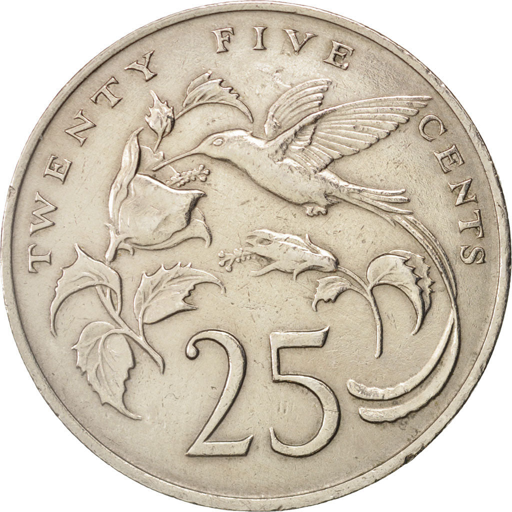 Jamaica, Elizabeth II, 25 Cents, 1969, Franklin Mint, EF(40-45), Copper-nickel