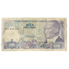 Banknote, Turkey, 1000 Lira, 1970, KM:191, VF(20-25)