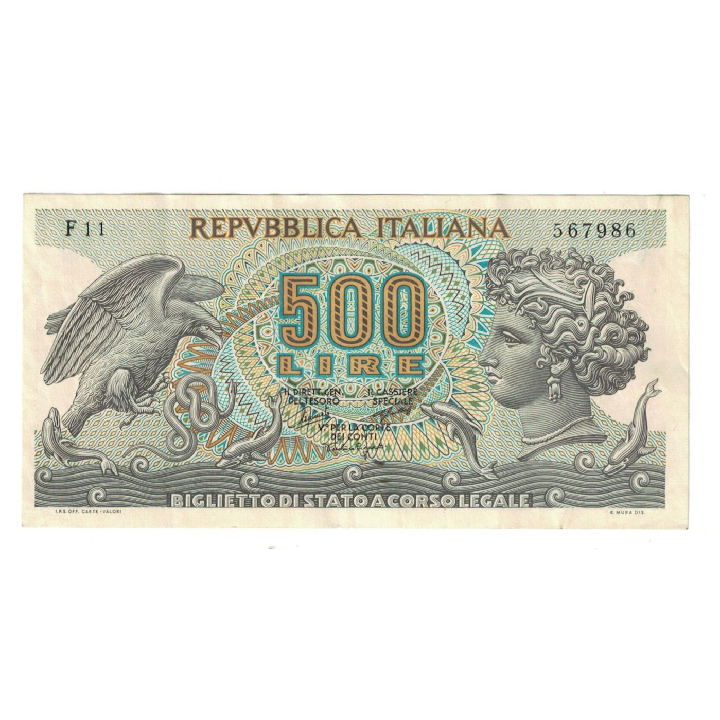 Banknote, Italy, 500 Lire, KM:93a, EF(40-45)