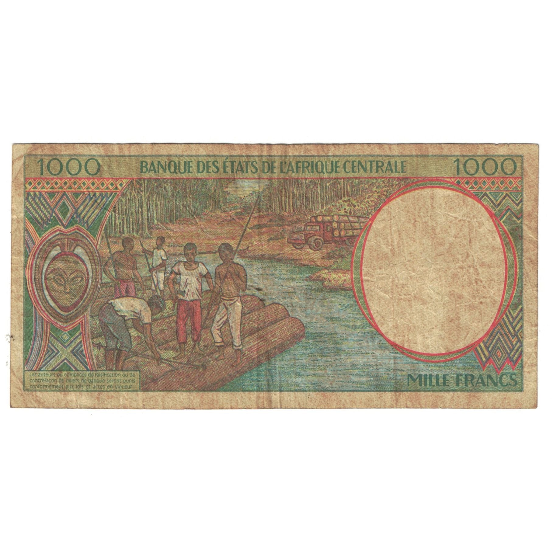Banknote, Central African States, 1000 Francs, 1994, KM:102Cb, VF(20-25)