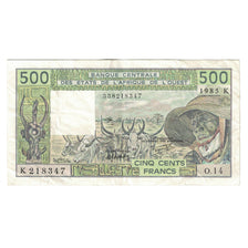 Banknote, West African States, 500 Francs, 1984, KM:706Kg, EF(40-45)